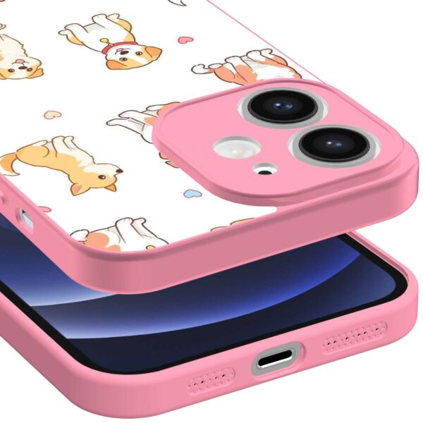 honden opdruk_iPhone 12 Telefoonhoesje met roze rand (3)