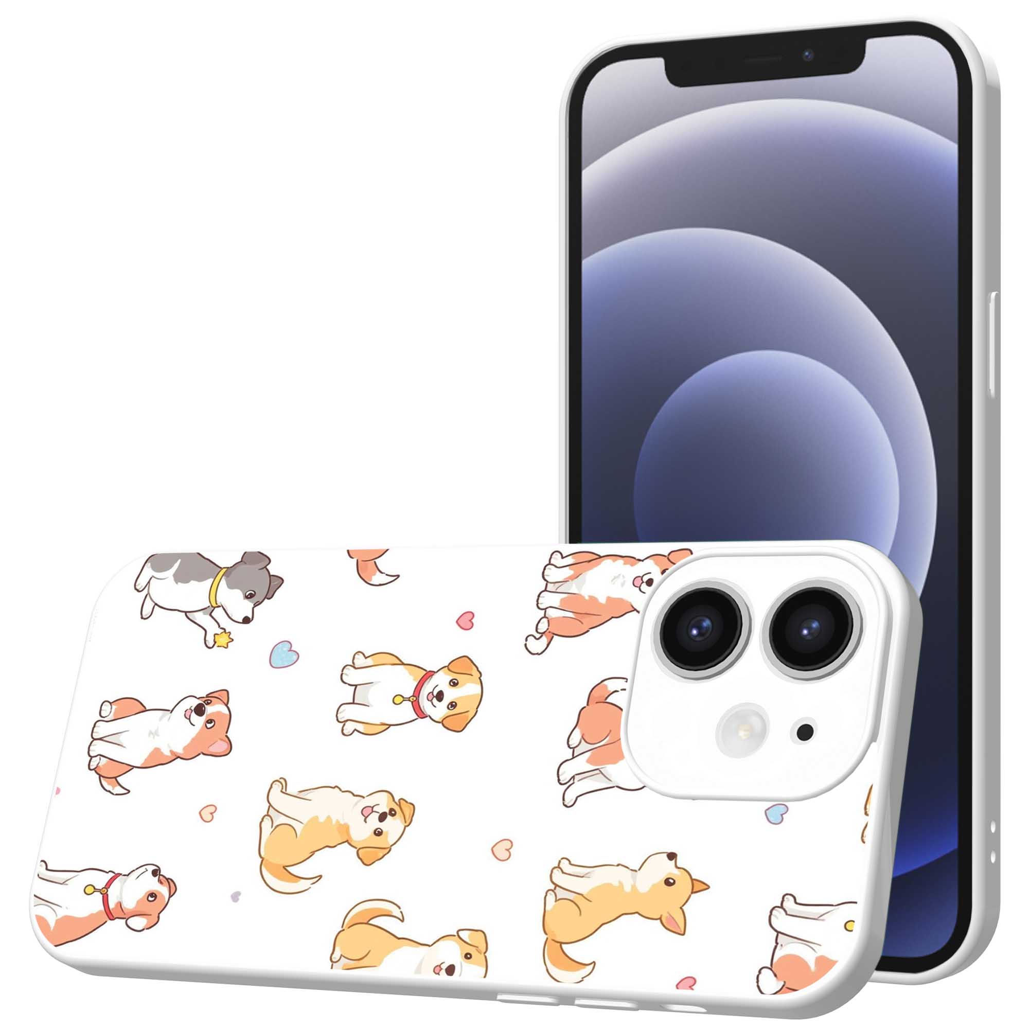 honden opdruk_iPhone 12 Telefoonhoesje met witte rand (1)