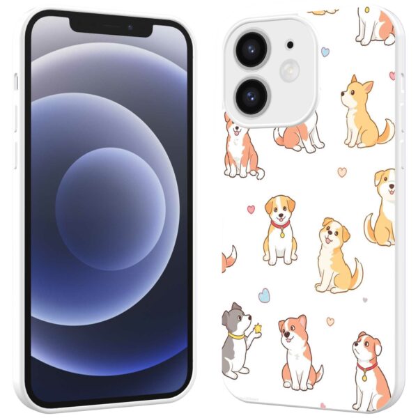 honden opdruk_iPhone 12 Telefoonhoesje met witte rand (2)