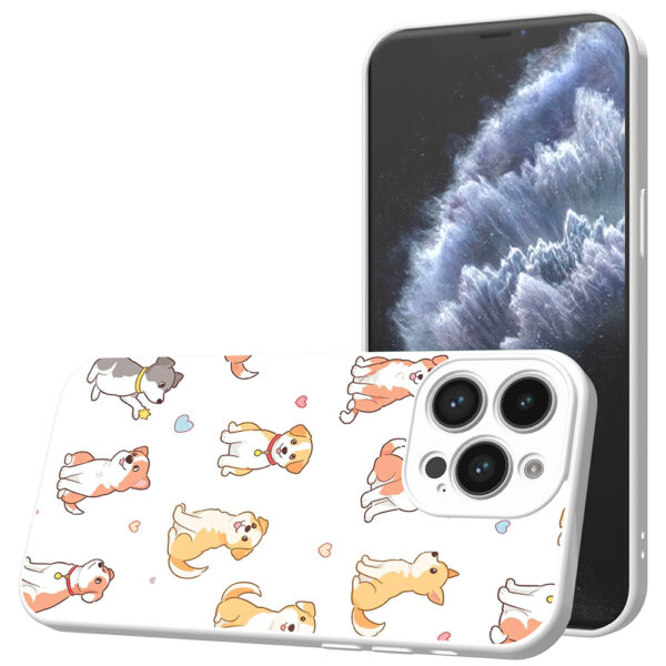 iPhone 11 Pro telefoonhoesje met honden opdruk wit (1)