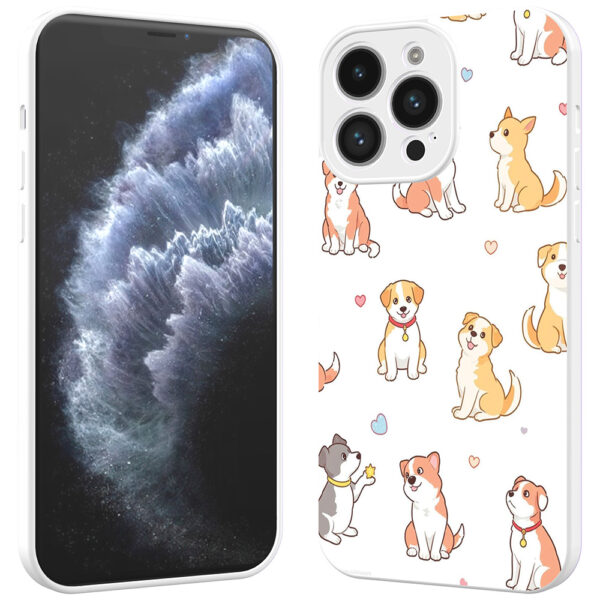iPhone 11 Pro telefoonhoesje met honden opdruk wit (2)