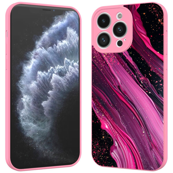 iPhone 11 Pro telefoonhoesje met paars roze marmer opdruk roze (2)