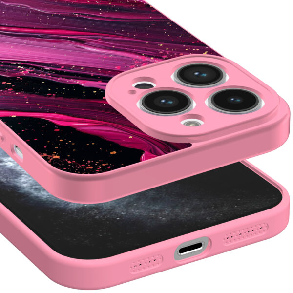 iPhone 11 Pro telefoonhoesje met paars roze marmer opdruk roze (3)