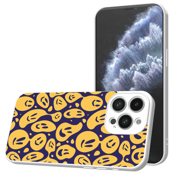iPhone 11 Pro telefoonhoesje met smiley opdruk wit (1)