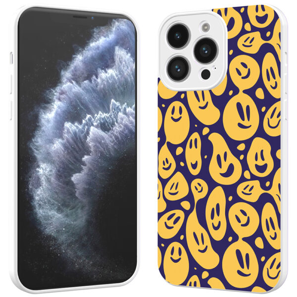 iPhone 11 Pro telefoonhoesje met smiley opdruk wit (2)