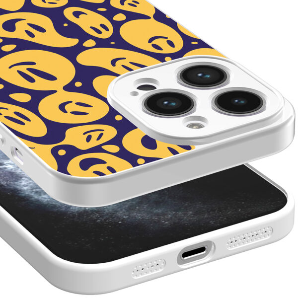 iPhone 11 Pro telefoonhoesje met smiley opdruk wit (3)