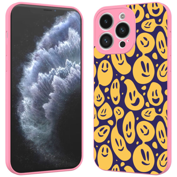 iPhone 11 Pro telefoonhoesje met smileys opdruk roze (2)