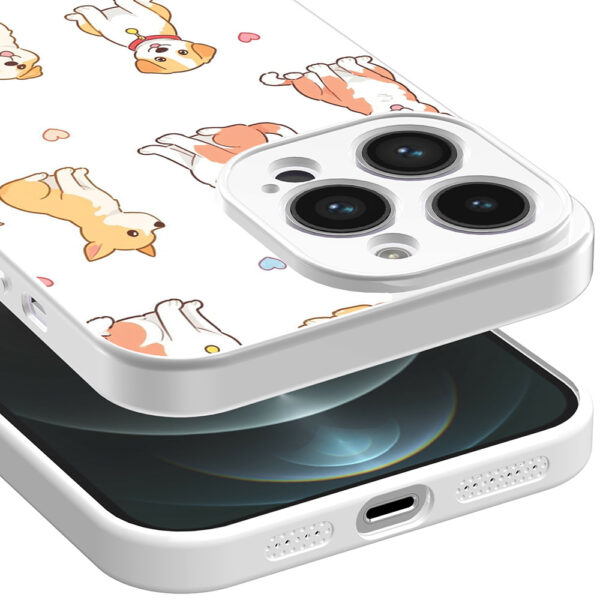 iPhone 12 Pro Max telefoonhoesje met honden opdruk wit (3)
