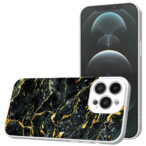 iPhone 12 Pro Max telefoonhoesje met zwart goud marmer opdruk wit (1)