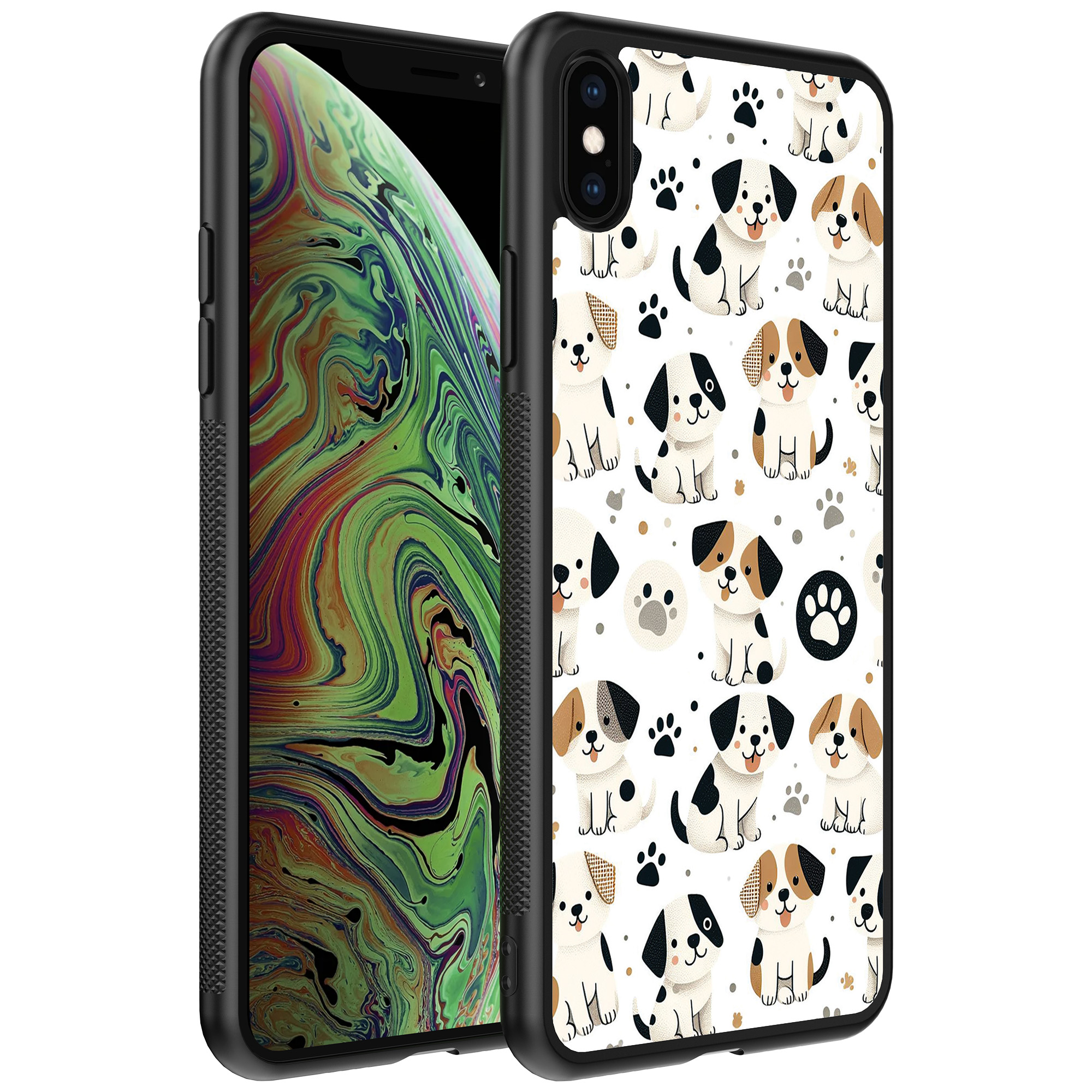 iPhone Xs Max telefoonhoesje met honden opdruk (1)