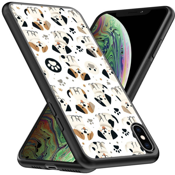 iPhone Xs Max telefoonhoesje met honden opdruk (2)