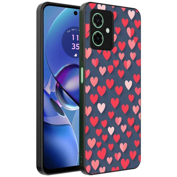 kleine roze en rode hartjes opdruk_Motorola Moto G64 telefoonhoesje (1)
