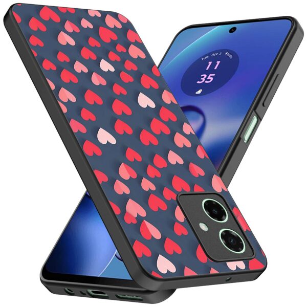 kleine roze en rode hartjes opdruk_Motorola Moto G64 telefoonhoesje (2)