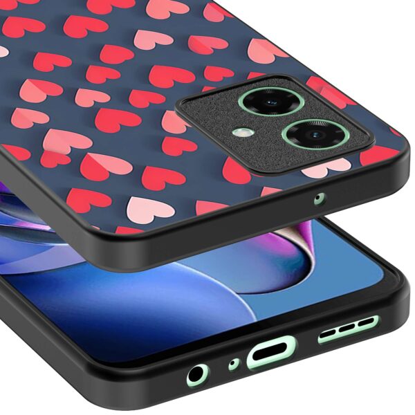 kleine roze en rode hartjes opdruk_Motorola Moto G64 telefoonhoesje (3)