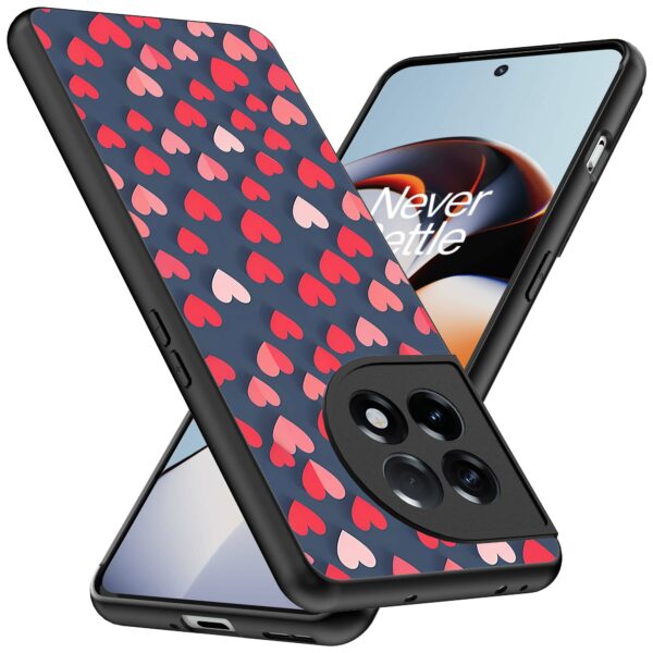 kleine roze en rode hartjes opdruk_OnePlus 11R Telefoonhoesje (2)