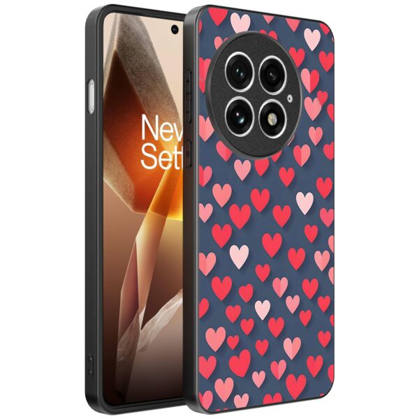 kleine roze en rode hartjes opdruk_OnePlus 13 Telefoonhoesje (1)