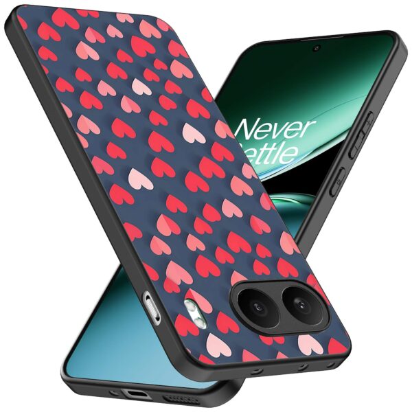 kleine roze en rode hartjes opdruk_OnePlus Nord 4 Telefoonhoesje (2)