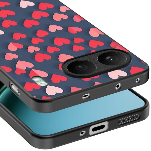 kleine roze en rode hartjes opdruk_OnePlus Nord 4 Telefoonhoesje (3)