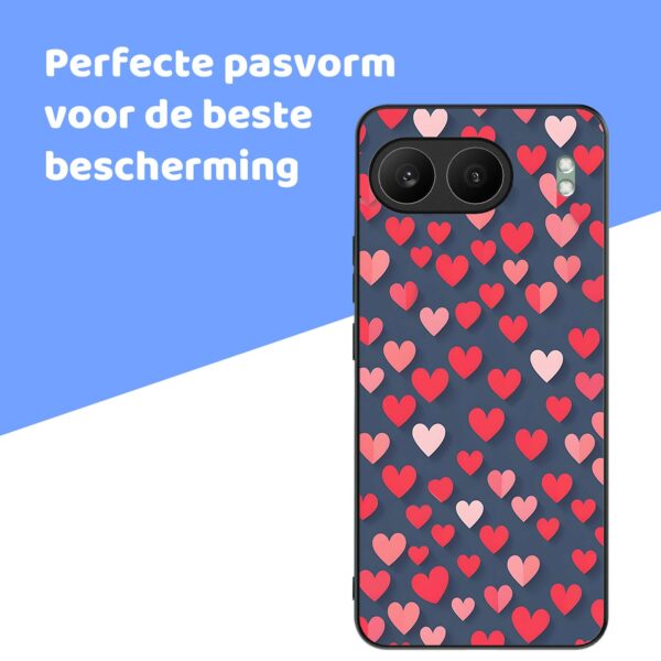 kleine roze en rode hartjes opdruk_OnePlus Nord 4 Telefoonhoesje (4)