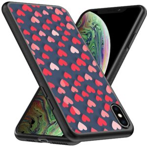 kleine roze en rode hartjes opdruk_iPhone X-Xs telefoonhoesje (2)
