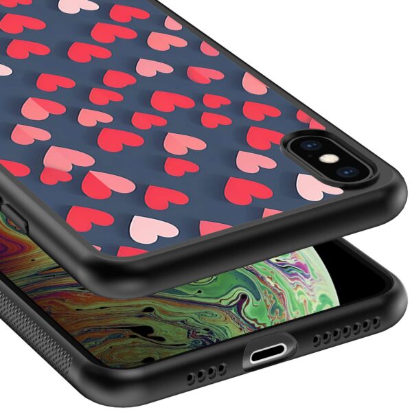 kleine roze en rode hartjes opdruk_iPhone X-Xs telefoonhoesje (3)