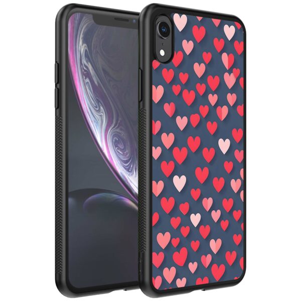 kleine roze en rode hartjes opdruk_iPhone XR telefoonhoesje (1)