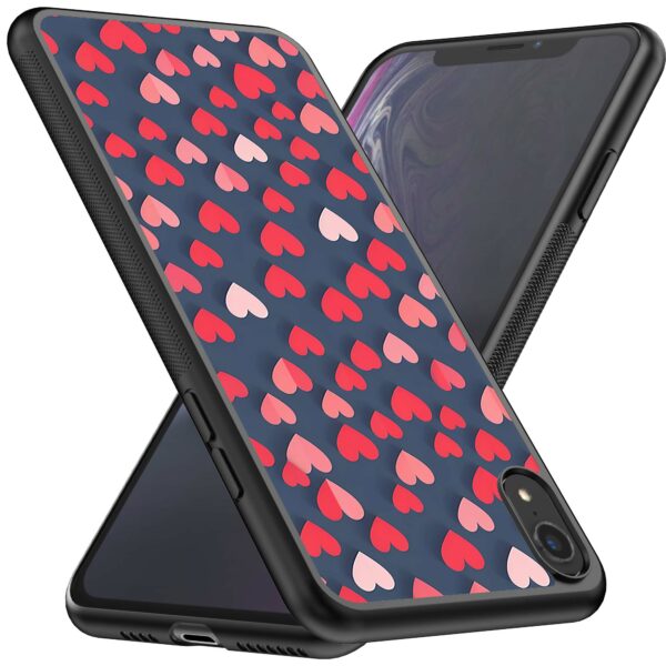 kleine roze en rode hartjes opdruk_iPhone XR telefoonhoesje (2)