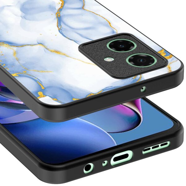 lichtblauw goud marmer opdruk_Motorola Moto G55 telefoonhoesje (3)