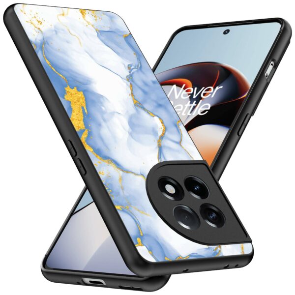 lichtblauw goud marmer opdruk_OnePlus 11R Telefoonhoesje (2)