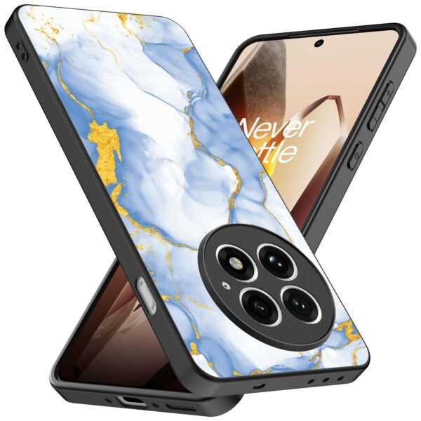 lichtblauw goud marmer opdruk_OnePlus 13 Telefoonhoesje (2)