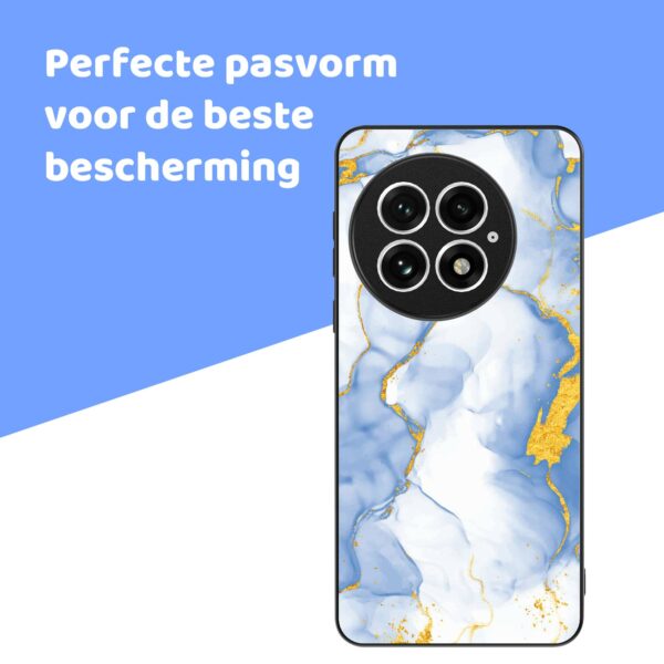 lichtblauw goud marmer opdruk_OnePlus 13 Telefoonhoesje (4)