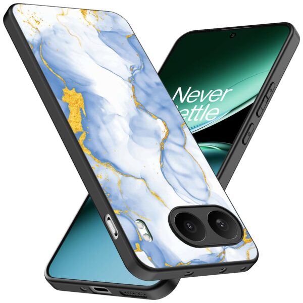 lichtblauw goud marmer opdruk_OnePlus Nord 4 Telefoonhoesje (2)