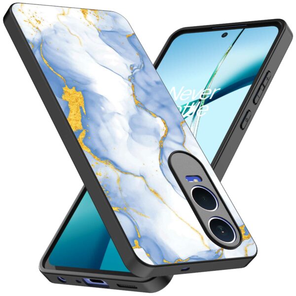 lichtblauw goud marmer opdruk_OnePlus Nord CE 4 Lite Telefoonhoesje (2)