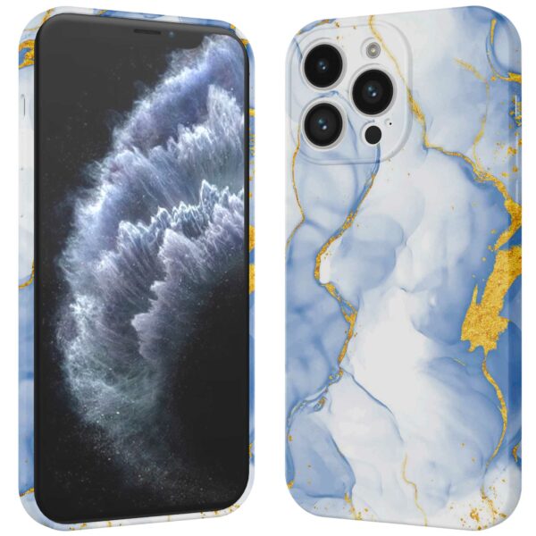 lichtblauw goud marmer opdruk_iPhone 11 Pro telefoonhoesje met volledige rondom bedrukking (3)