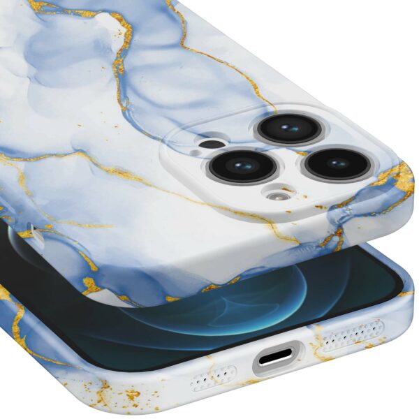 lichtblauw goud marmer opdruk_iPhone 12 Pro telefoonhoesje met volledige rondom bedrukking (5)