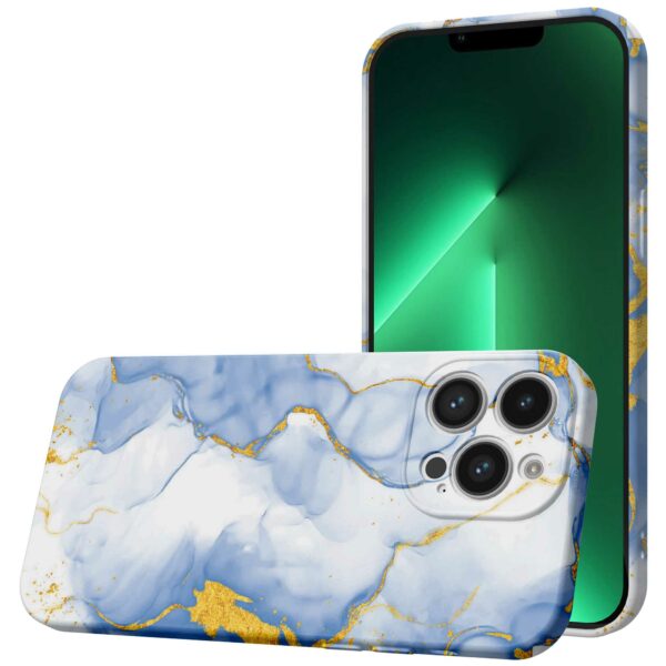 lichtblauw goud marmer opdruk_iPhone 13 Pro Max telefoonhoesje met volledige rondom bedrukking (1)