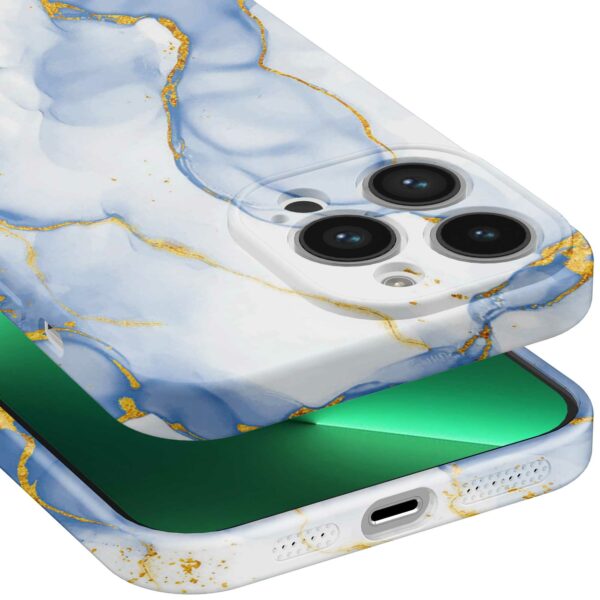 lichtblauw goud marmer opdruk_iPhone 13 Pro Max telefoonhoesje met volledige rondom bedrukking (5)