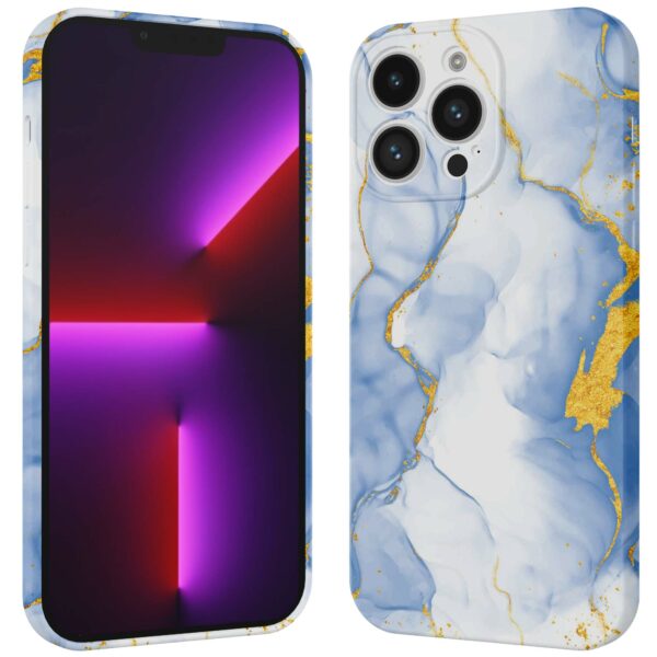 lichtblauw goud marmer opdruk_iPhone 13 Pro telefoonhoesje met volledige rondom bedrukking (3)