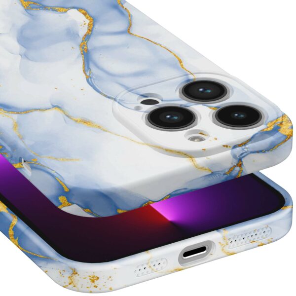 lichtblauw goud marmer opdruk_iPhone 13 Pro telefoonhoesje met volledige rondom bedrukking (5)