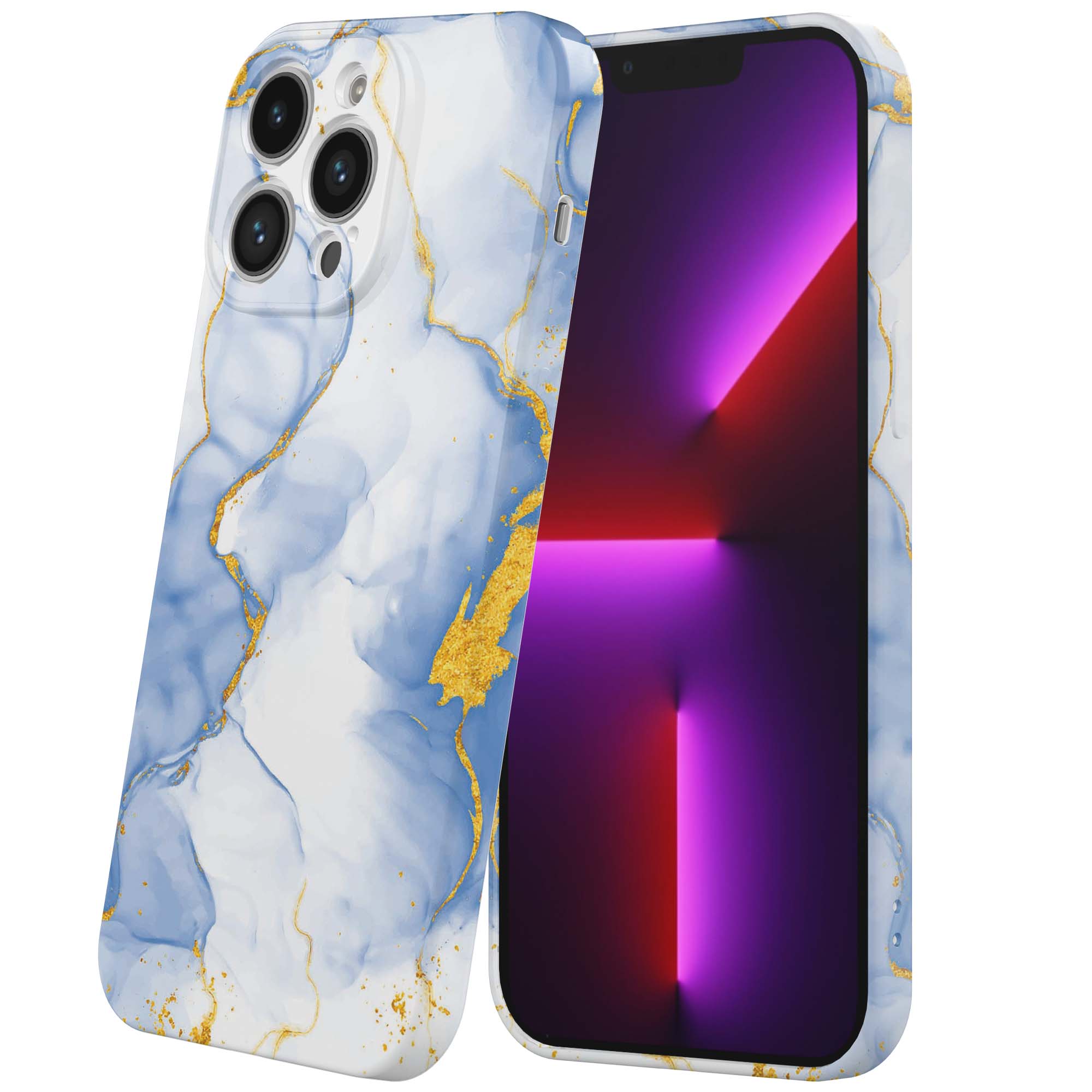 lichtblauw goud marmer opdruk_iPhone 13 Pro telefoonhoesje met volledige rondom bedrukking (6)
