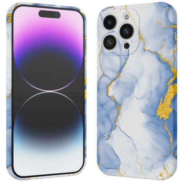 lichtblauw goud marmer opdruk_iPhone 14 Pro Max telefoonhoesje met volledige rondom bedrukking (3)