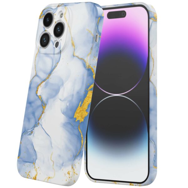 lichtblauw goud marmer opdruk_iPhone 14 Pro Max telefoonhoesje met volledige rondom bedrukking (6)