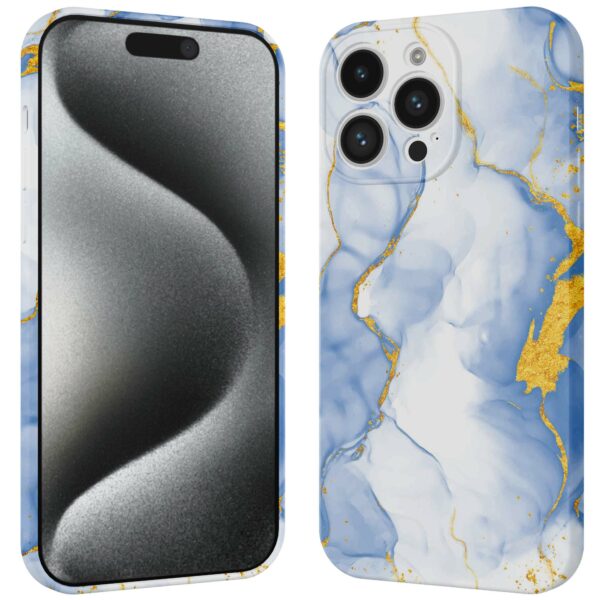 lichtblauw goud marmer opdruk_iPhone 15 Pro telefoonhoesje met volledige rondom bedrukking (3)