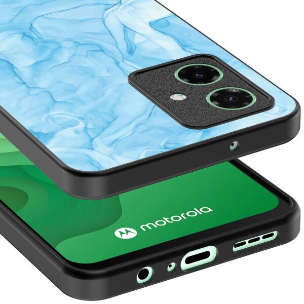 lichtblauw marmer opdruk_Motorola Moto G54 telefoonhoesje (3)