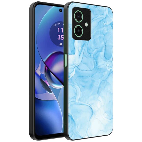 lichtblauw marmer opdruk_Motorola Moto G64 telefoonhoesje (1)