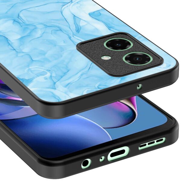 lichtblauw marmer opdruk_Motorola Moto G64 telefoonhoesje (3)