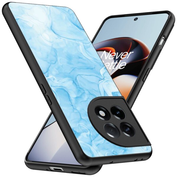 lichtblauw marmer opdruk_OnePlus 11R Telefoonhoesje (2)