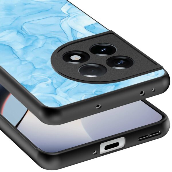 lichtblauw marmer opdruk_OnePlus 11R Telefoonhoesje (3)