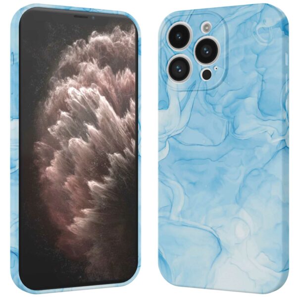 lichtblauw marmer opdruk_iPhone 11 Pro Max telefoonhoesje met volledige rondom bedrukking (3)