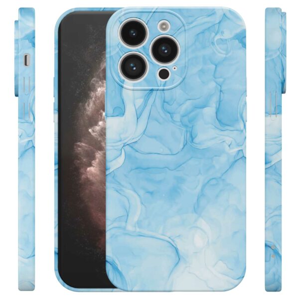 lichtblauw marmer opdruk_iPhone 11 Pro Max telefoonhoesje met volledige rondom bedrukking (4)